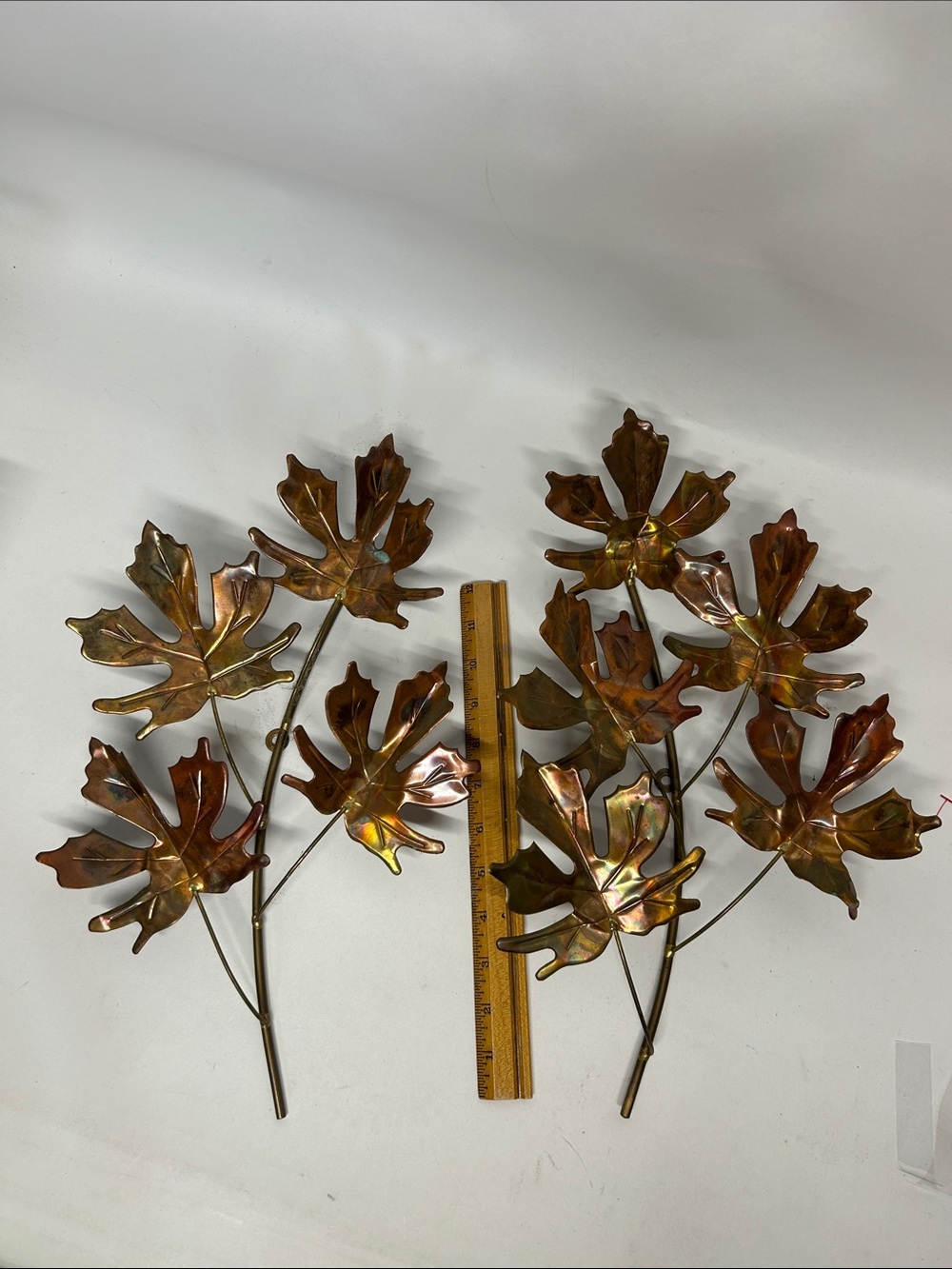 Metal Maple Leaf Wall Decor - Copper Brown Finish